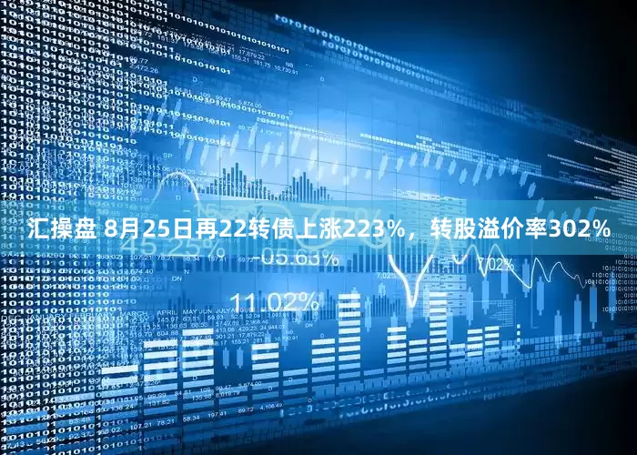 汇操盘 8月25日再22转债上涨223%，转股溢价率302%